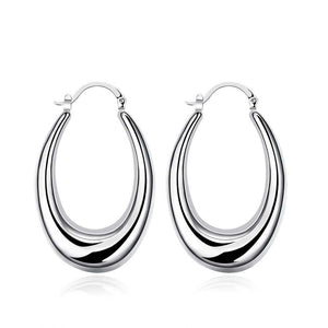47mm Thick Cut Hoop Earring in 18K White Gold Plated, Earring, Golden NYC Jewelry, Golden NYC Jewelry  jewelryjewelry deals, swarovski crystal jewelry, groupon jewelry,, jewelry for mom,