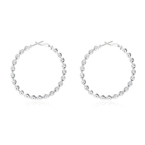 Twist Hoop Earring in 18K White Gold Plated