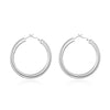 Round Tube Hoop Earring in 18K White Gold Plated