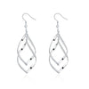 Silver Spiral Hook Earrings Set in 18K White Gold Plated - Golden NYC Jewelry www.goldennycjewelry.com fashion jewelry for women