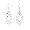 Silver Spiral Hook Earrings Set in 18K White Gold Plated - Golden NYC Jewelry www.goldennycjewelry.com fashion jewelry for women