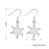 Snowflake Pave Drop Earring in 18K White Gold Plated