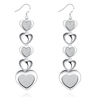 5 Heart Drop Earring in 18K White Gold Plated, Earring, Golden NYC Jewelry, Golden NYC Jewelry jewelryjewelry deals, swarovski crystal jewelry, groupon jewelry,, jewelry for mom,