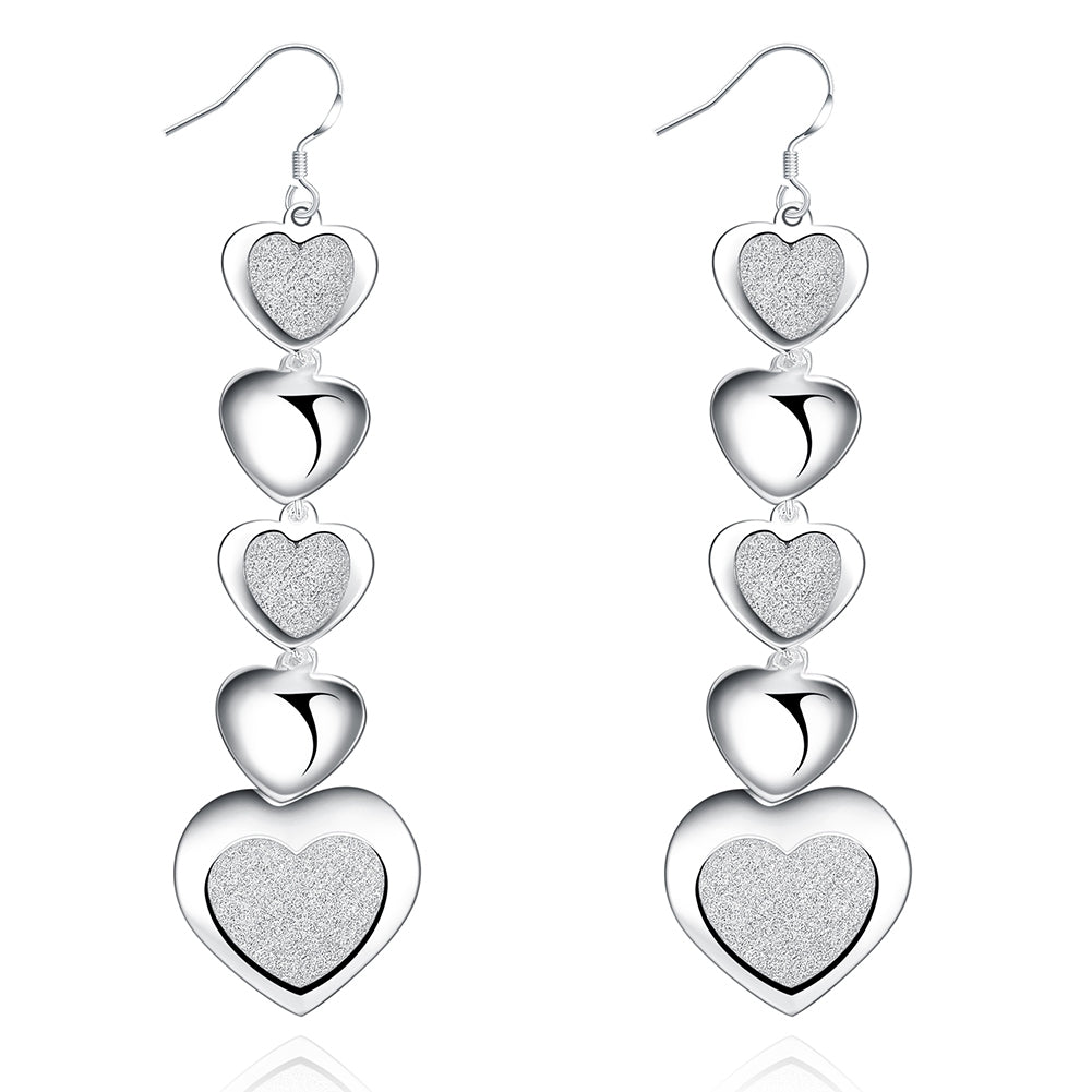 5 Heart Drop Earring in 18K White Gold Plated, Earring, Golden NYC Jewelry, Golden NYC Jewelry jewelryjewelry deals, swarovski crystal jewelry, groupon jewelry,, jewelry for mom,