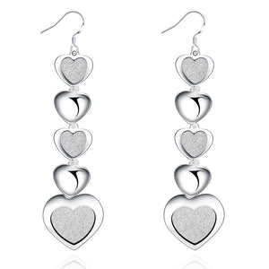 5 Heart Drop Earring in 18K White Gold Plated, Earring, Golden NYC Jewelry, Golden NYC Jewelry  jewelryjewelry deals, swarovski crystal jewelry, groupon jewelry,, jewelry for mom,