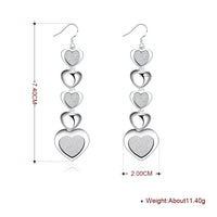 5 Heart Drop Earring in 18K White Gold Plated, Earring, Golden NYC Jewelry, Golden NYC Jewelry jewelryjewelry deals, swarovski crystal jewelry, groupon jewelry,, jewelry for mom,