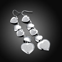 5 Heart Drop Earring in 18K White Gold Plated, Earring, Golden NYC Jewelry, Golden NYC Jewelry jewelryjewelry deals, swarovski crystal jewelry, groupon jewelry,, jewelry for mom,
