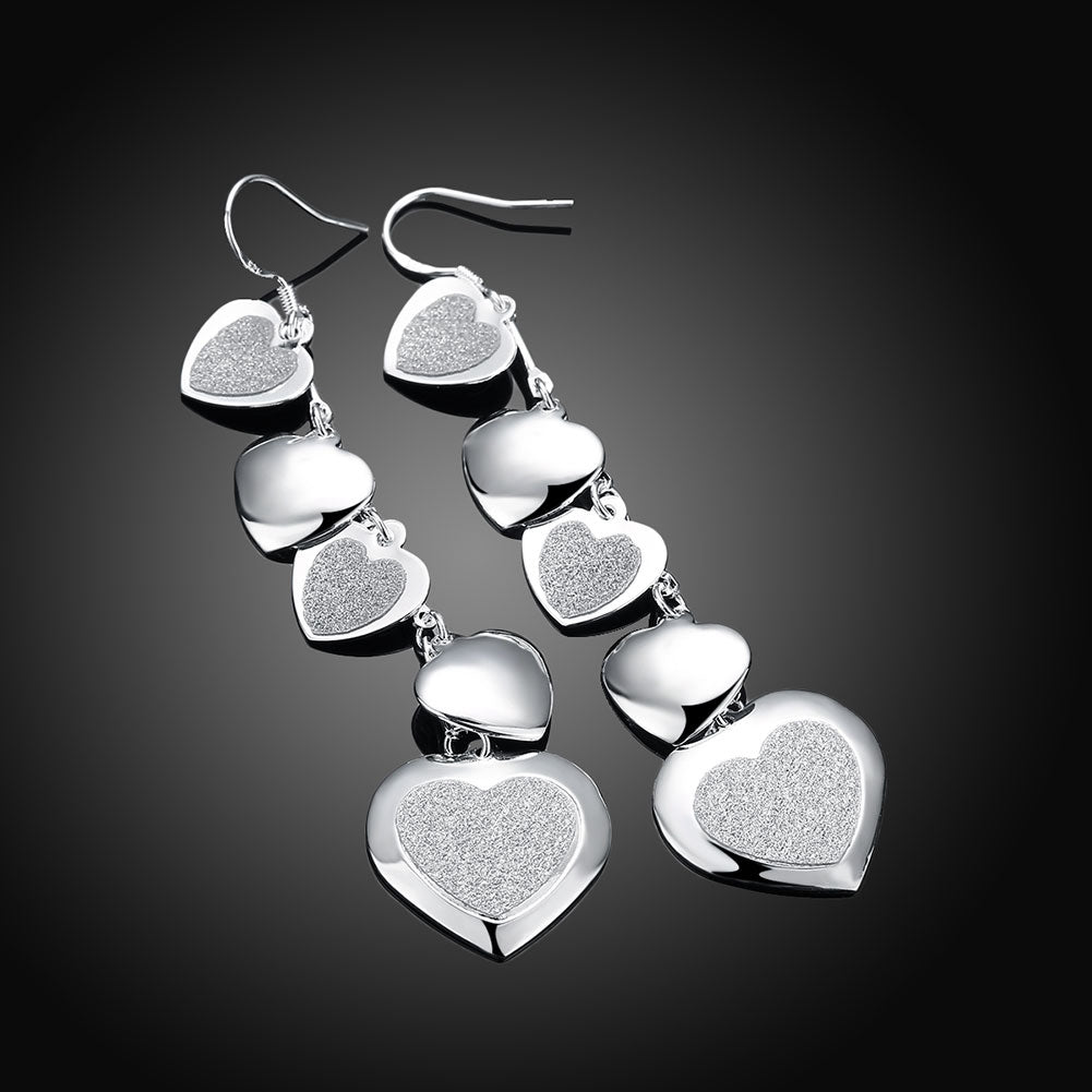 5 Heart Drop Earring in 18K White Gold Plated, Earring, Golden NYC Jewelry, Golden NYC Jewelry jewelryjewelry deals, swarovski crystal jewelry, groupon jewelry,, jewelry for mom,
