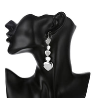 5 Heart Drop Earring in 18K White Gold Plated, Earring, Golden NYC Jewelry, Golden NYC Jewelry jewelryjewelry deals, swarovski crystal jewelry, groupon jewelry,, jewelry for mom,
