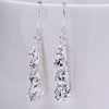 Austrian Crystal 4 Stone Drop Earring in 18K White Gold Plated