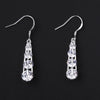 Austrian Crystal 4 Stone Drop Earring in 18K White Gold Plated