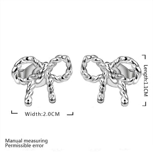 Twist Stud Earring in 18K White Gold Plated