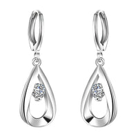 Swarovski Crystal Drop Stud Earring in 18K White Gold Plated