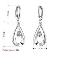 Swarovski Crystal Drop Stud Earring in 18K White Gold Plated