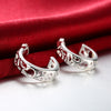 Filigree Stud Earring in 18K White Gold Plated