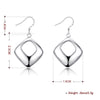 Geometric Drop Earring in 18K White Gold Plated