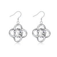 Swarovski Crystal Compass Drop Earring in 18K White Gold Plated