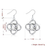 Austrian Crystal Compass Drop Earring in 18K White Gold Plated