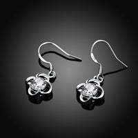 Swarovski Crystal Compass Drop Earring in 18K White Gold Plated