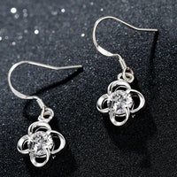 Swarovski Crystal Compass Drop Earring in 18K White Gold Plated