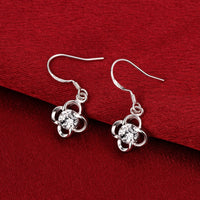 Swarovski Crystal Compass Drop Earring in 18K White Gold Plated