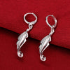 Leaf Stud Earring in 18K White Gold Plated