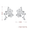 Vine Stud Earring in 18K White Gold Plated