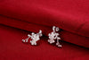 Vine Stud Earring in 18K White Gold Plated