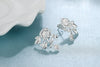 Flower Drop Stud Earring in 18K White Gold Plated