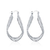 Double Layer Hoop Earring in 18K White Gold Plated