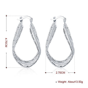 Double Layer Hoop Earring in 18K White Gold Plated