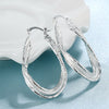 Double Layer Hoop Earring in 18K White Gold Plated