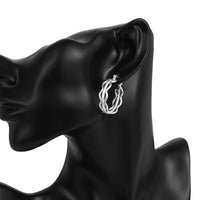 Triple Layer Stud Earring in 18K White Gold Plated