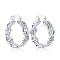 Triple Layer Stud Earring in 18K White Gold Plated