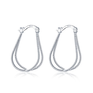 Large Hoop Earring in 18K White Gold Plated