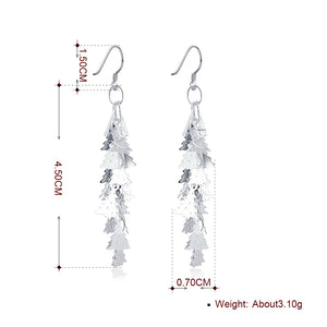 Tree Drop Earring in 18K White Gold Plated