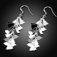 Tree Drop Earring in 18K White Gold Plated