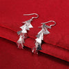 Tree Drop Earring in 18K White Gold Plated