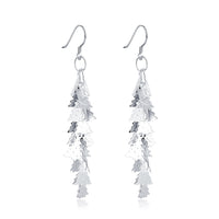 Tree Drop Earring in 18K White Gold Plated