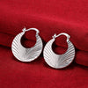 V Cut Hoop Earring in 18K White Gold Plated