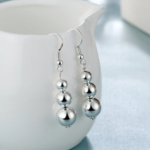 4 PC Drop Earring in 18K White Gold Plated