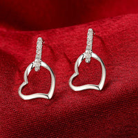 Swarovski Crystal Heart Stud Earring in 18K White Gold Plated