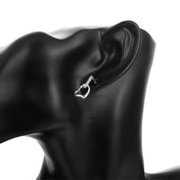 Swarovski Crystal Heart Stud Earring in 18K White Gold Plated