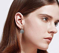 Tree of Life Drop Earring in 18K White Gold Plated