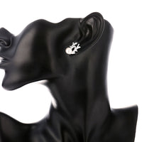 Swarovski Crystal Reindeer Stud Earring in 18K White Gold Plated