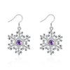 Swarovski Crystal Amethyst Snowflake Drop Earring in 18K White Gold Plated