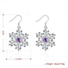 Swarovski Crystal Amethyst Snowflake Drop Earring in 18K White Gold Plated