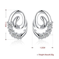 Swarovski Crystal Swirl Stud Earring in 18K White Gold Plated