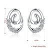 Austrian Crystal Swirl Stud Earring in 18K White Gold Plated