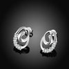 Austrian Crystal Swirl Stud Earring in 18K White Gold Plated